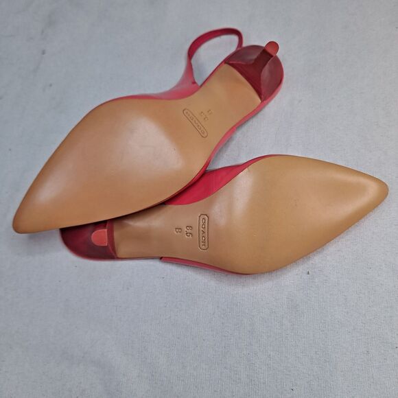 Coach Zarya Slingback Heels Womens 8.5B Pink Pointed Toe - Picture 6 of 14